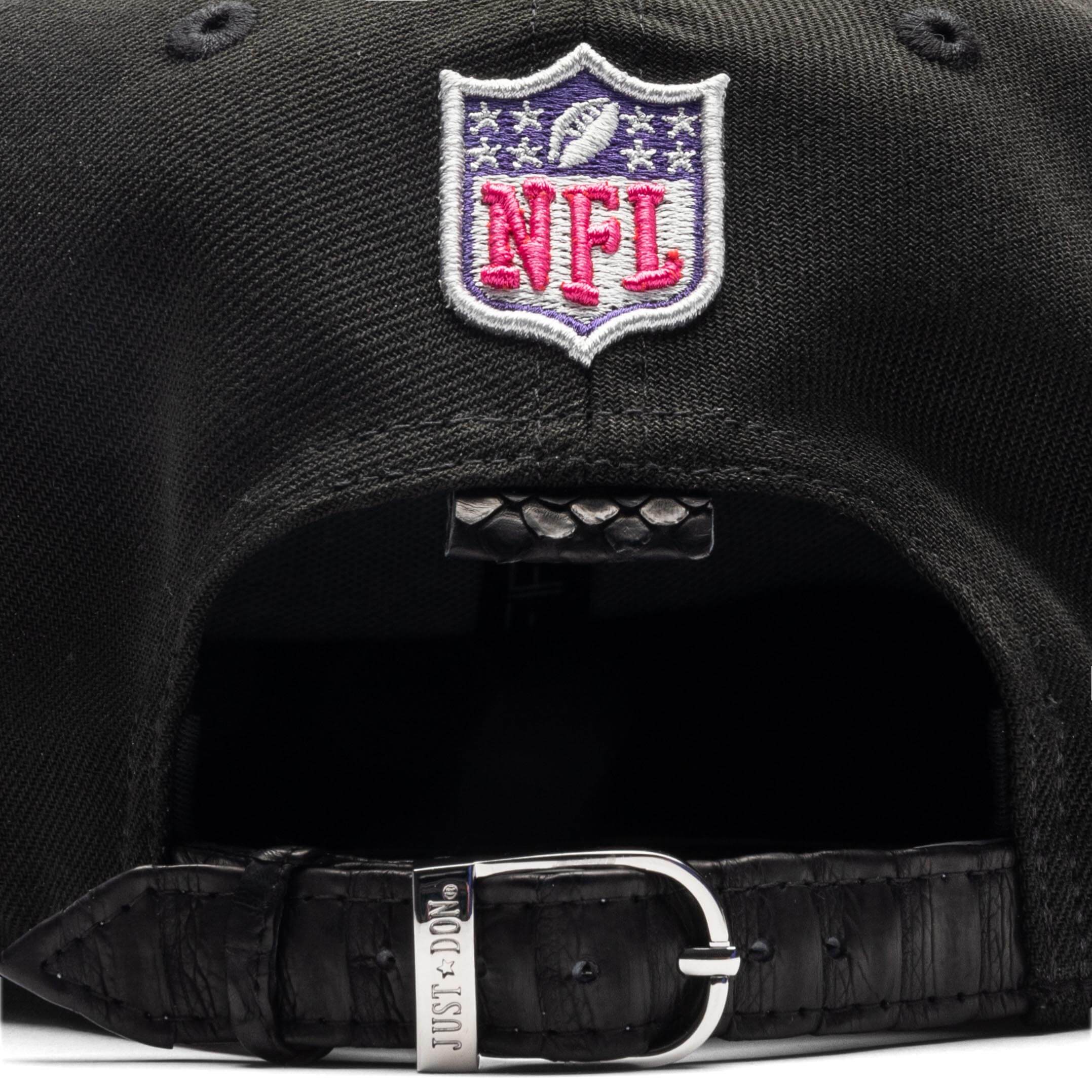 Just Don x Usher Super Bowl LVIII 9FIFTY Snapback Hat - Black/Black Python - Image 4