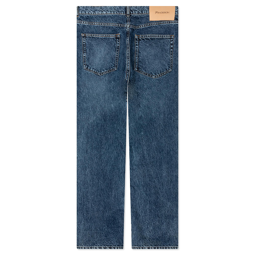 5 Pocket Straight Leg Trousers - Mid Blue - Image 2