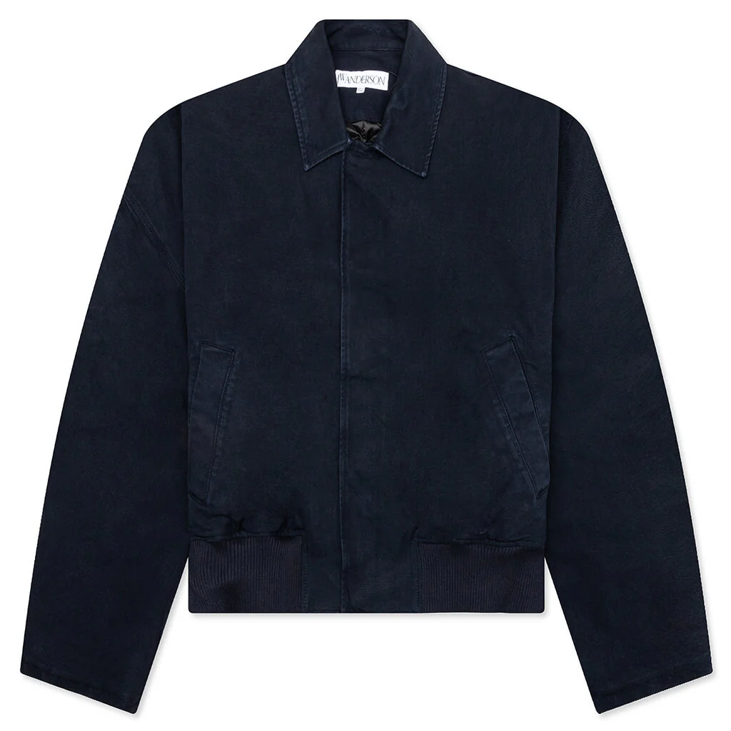 Cotton Canvas Blouson - Navy