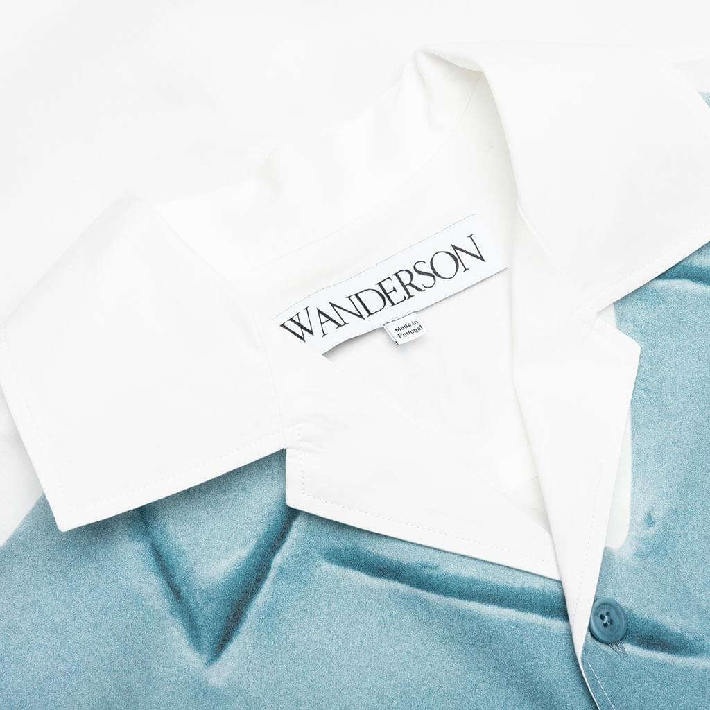 Clay Trompe L'Oeil Print S/S Shirt - White/Light Blue - Image 3