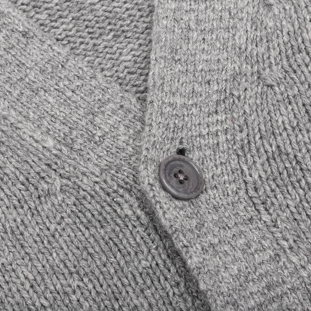 Contrast Pocket Cardigan - Grey Melange - Image 3