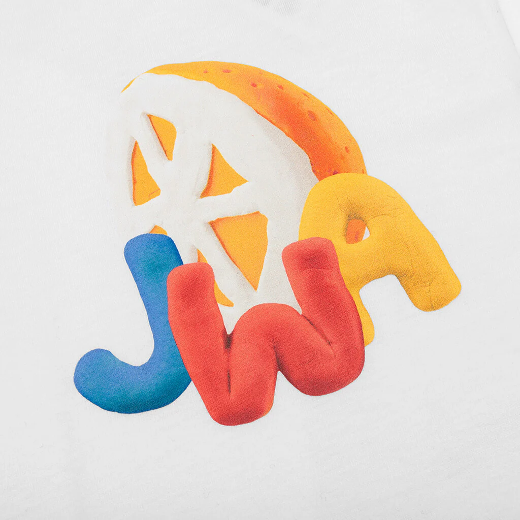 JWA Orange Print T-Shirt - White - Image 3