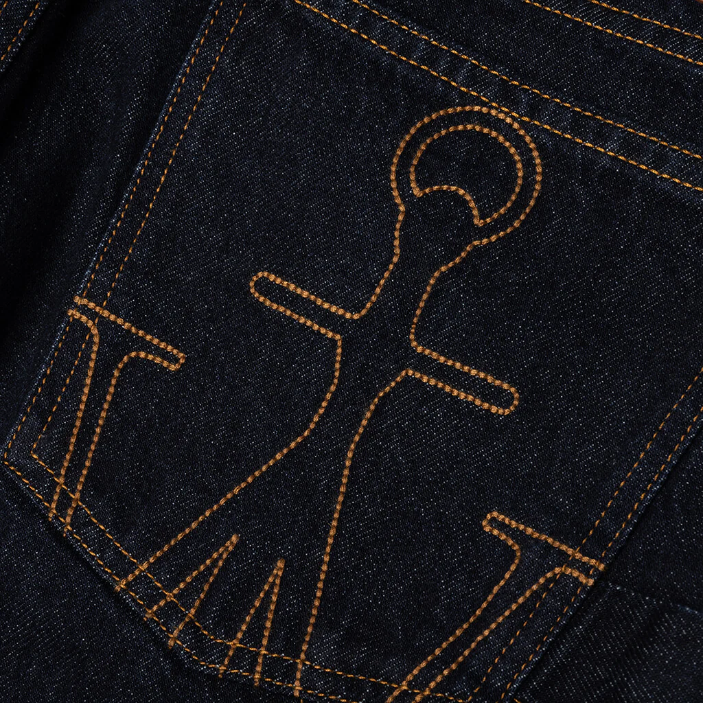 Logo Grid Turn up Workwear Jeans - Image 4