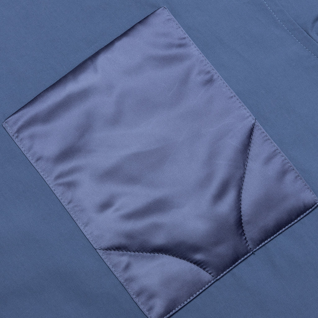 Quilted Pocket Polo Top - Light Indigo - Image 4