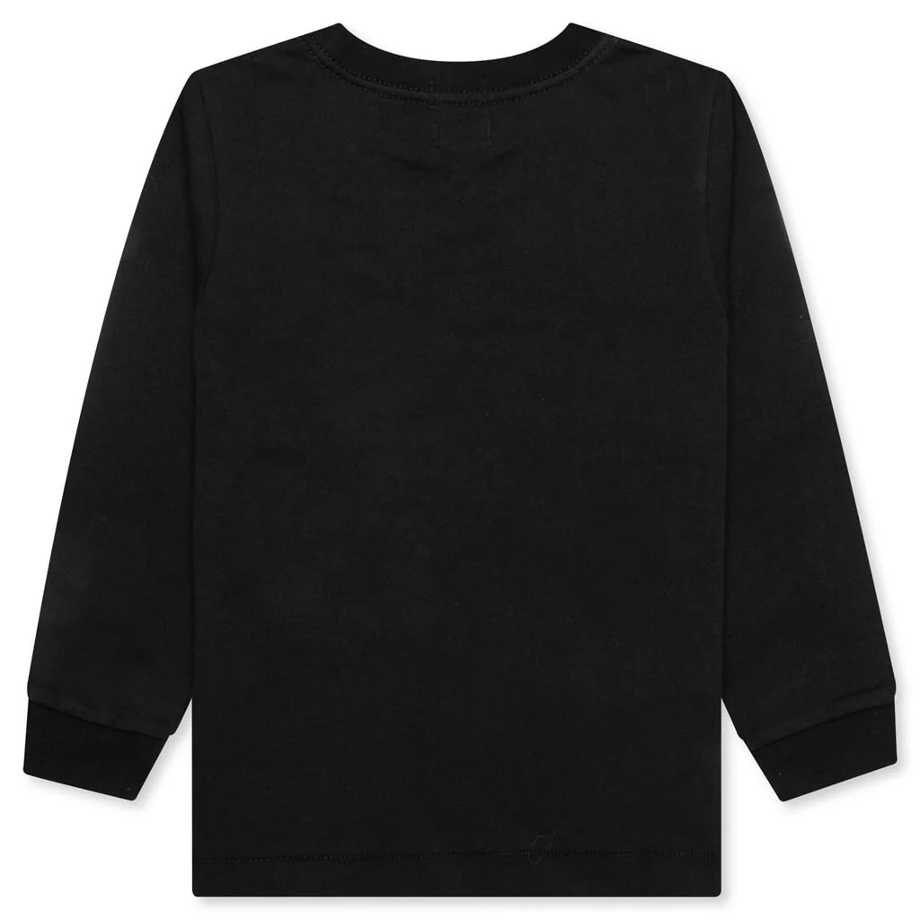 Kid's ABC Camo Shark L/S Tee - Black/Pink - Image 2