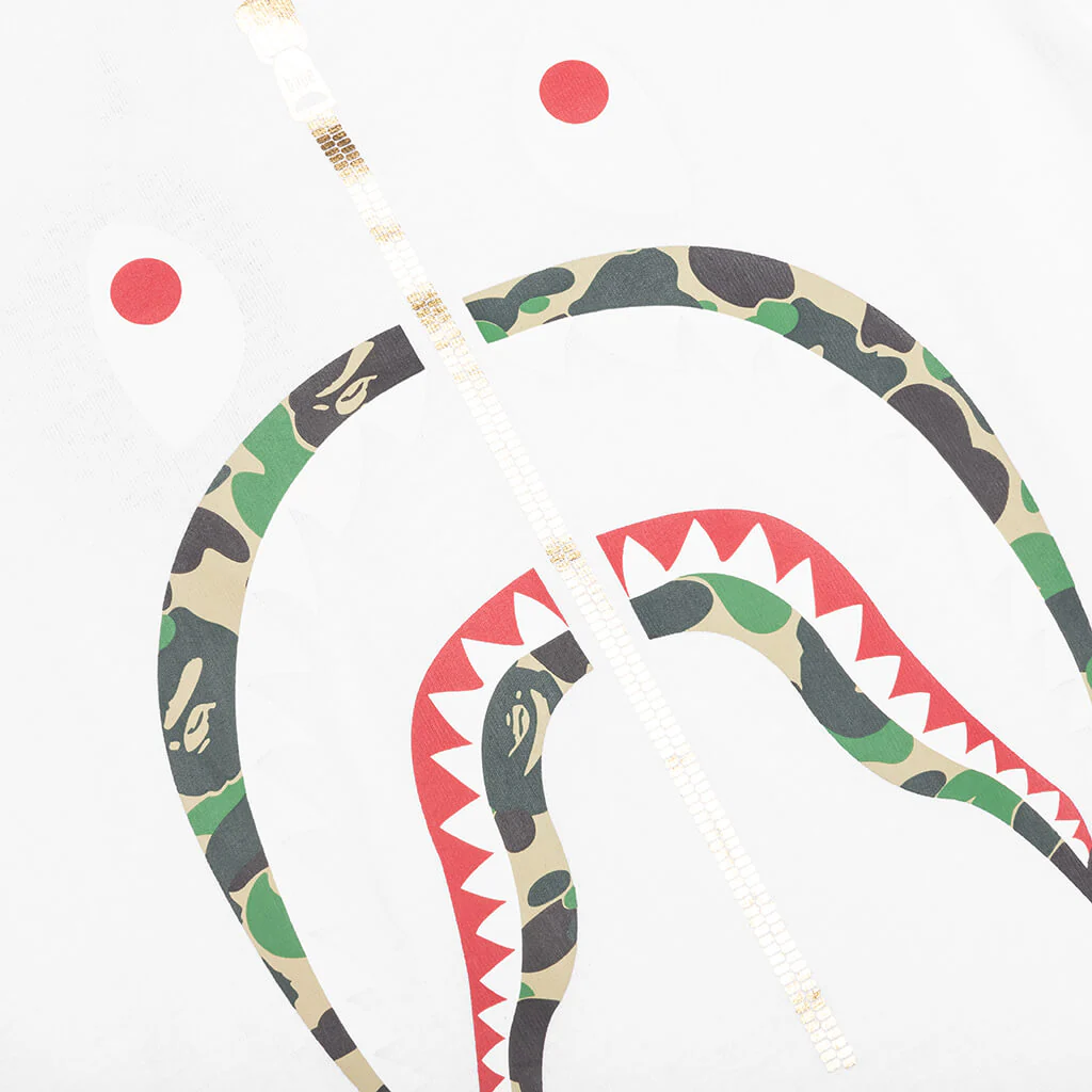 Kid's ABC Camo Shark L/S Tee - White/Green - Image 3
