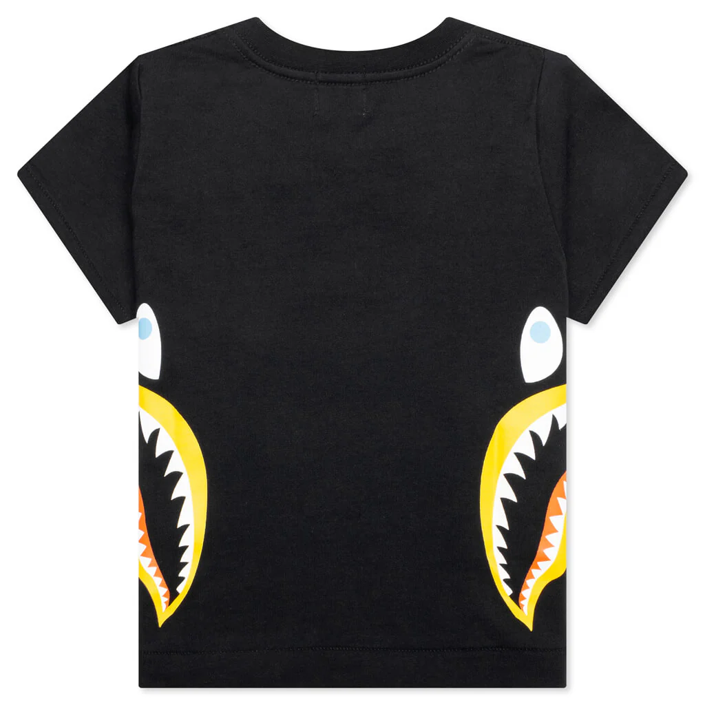 Kid's Colors Side Shark Tee - Black - Image 2
