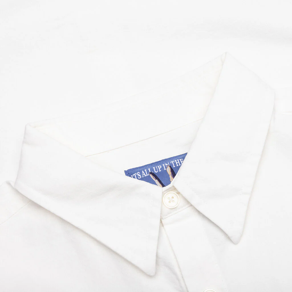 Embroidered Figures Button Up - White - Image 3