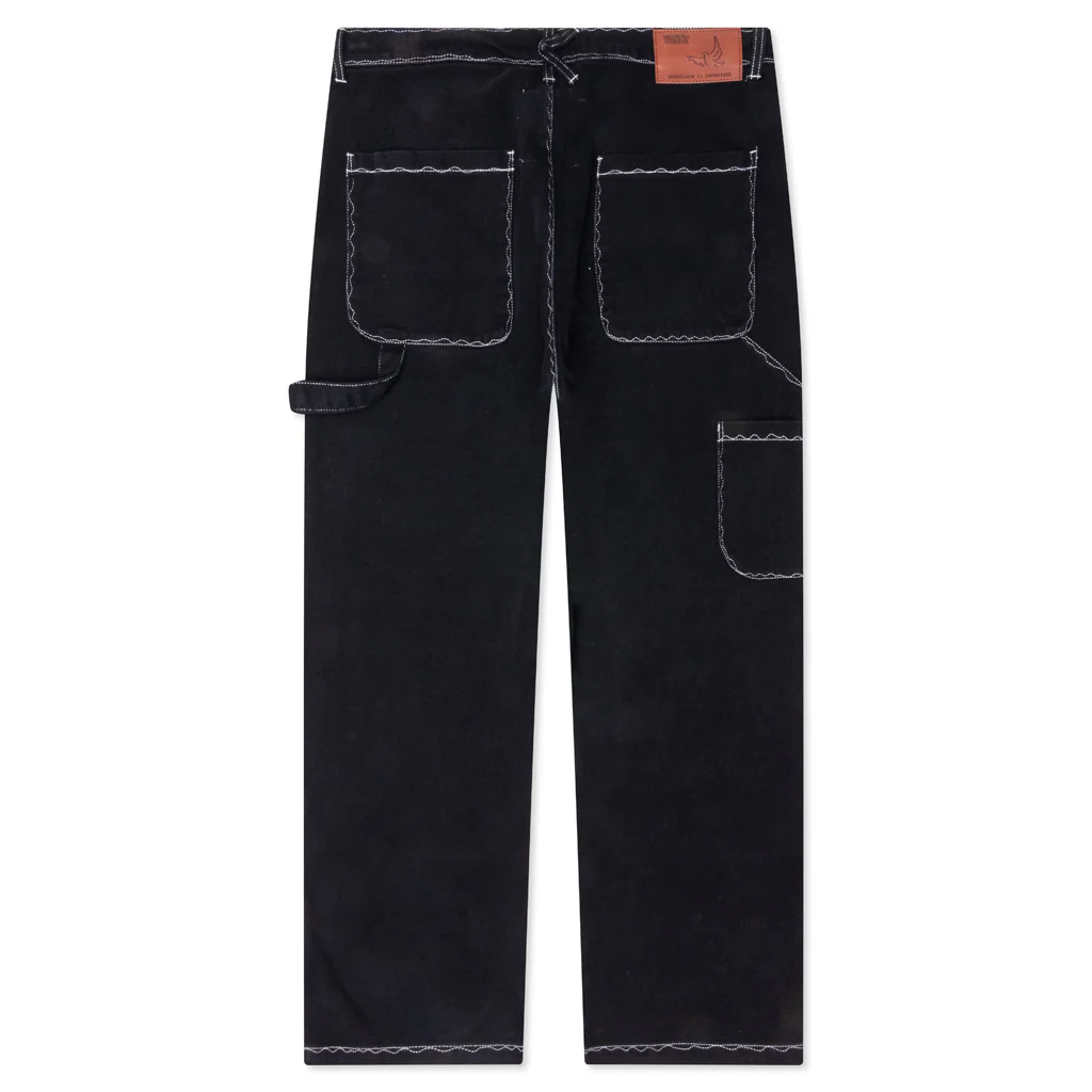 Messy Stitched Work Pants - Black - Image 2