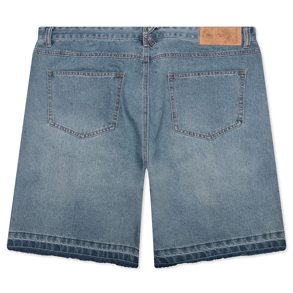 Painted Panel Shorts - Light Wash - Image 2
