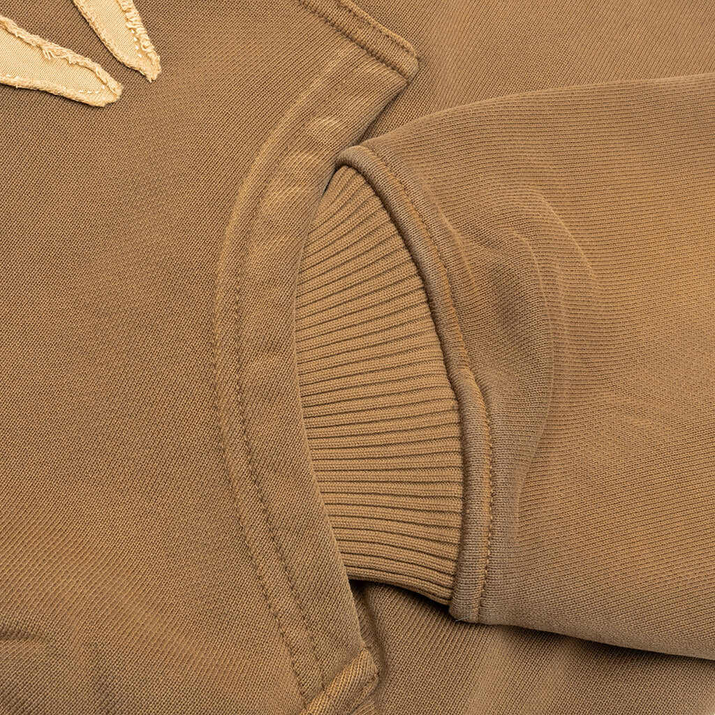 Patchwork Face Heavyweight Zip Up Hoodie - Dark Brown - Image 4