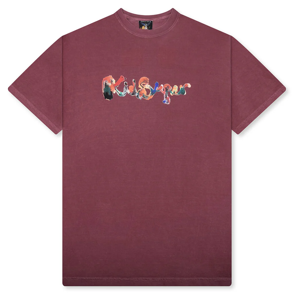 Watercolor Tee - Burgundy