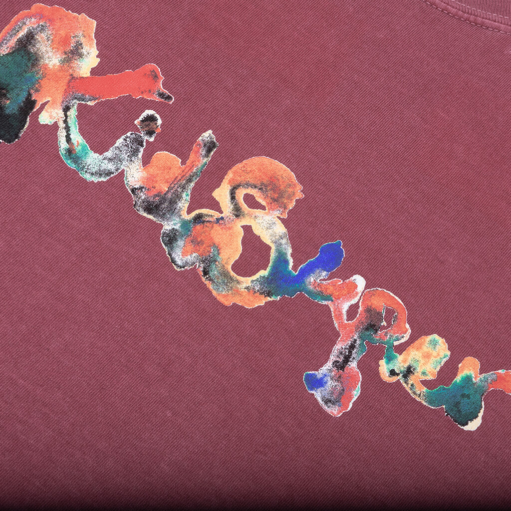 Watercolor Tee - Burgundy - Image 3