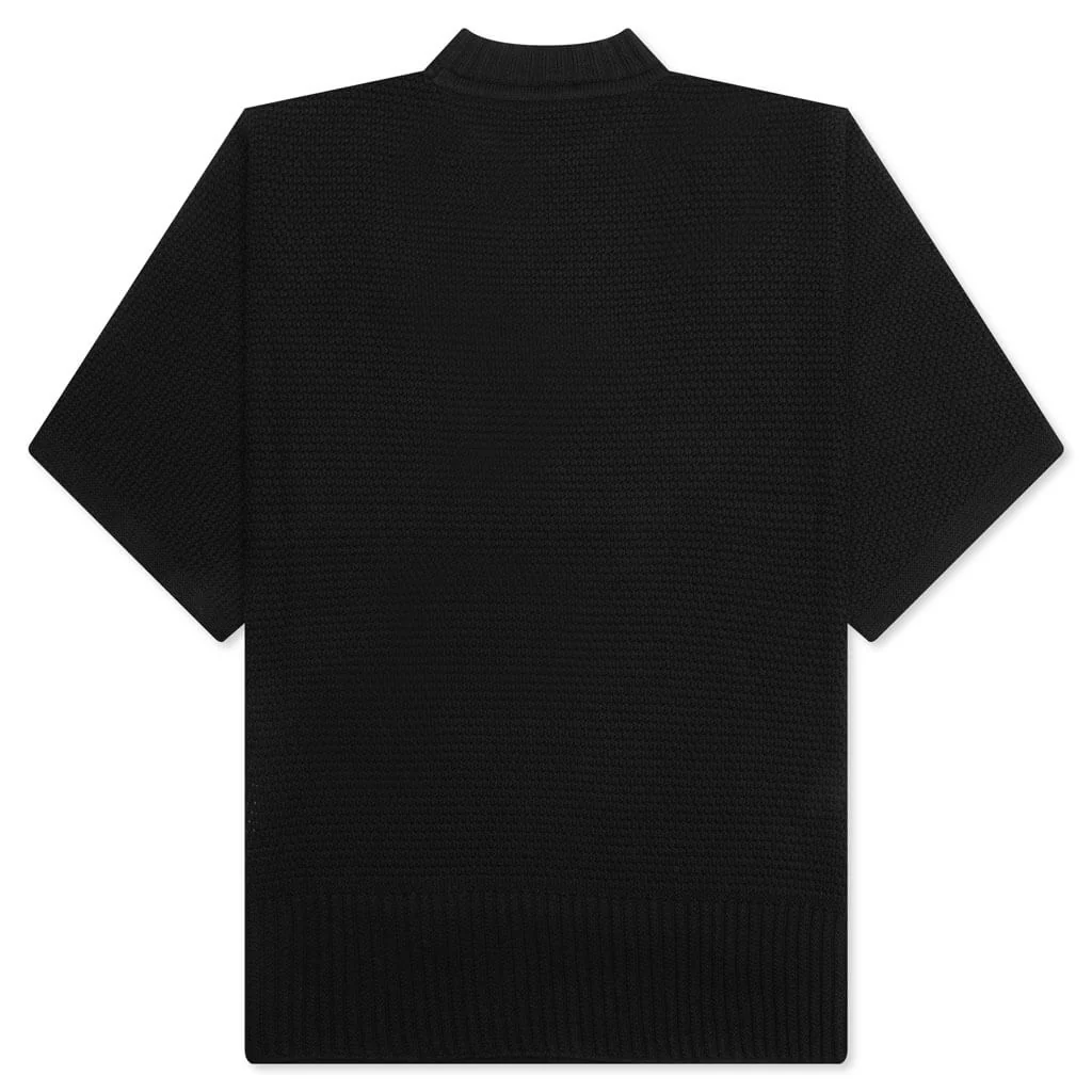 Rustic Knit T-Shirt - Black - Image 2