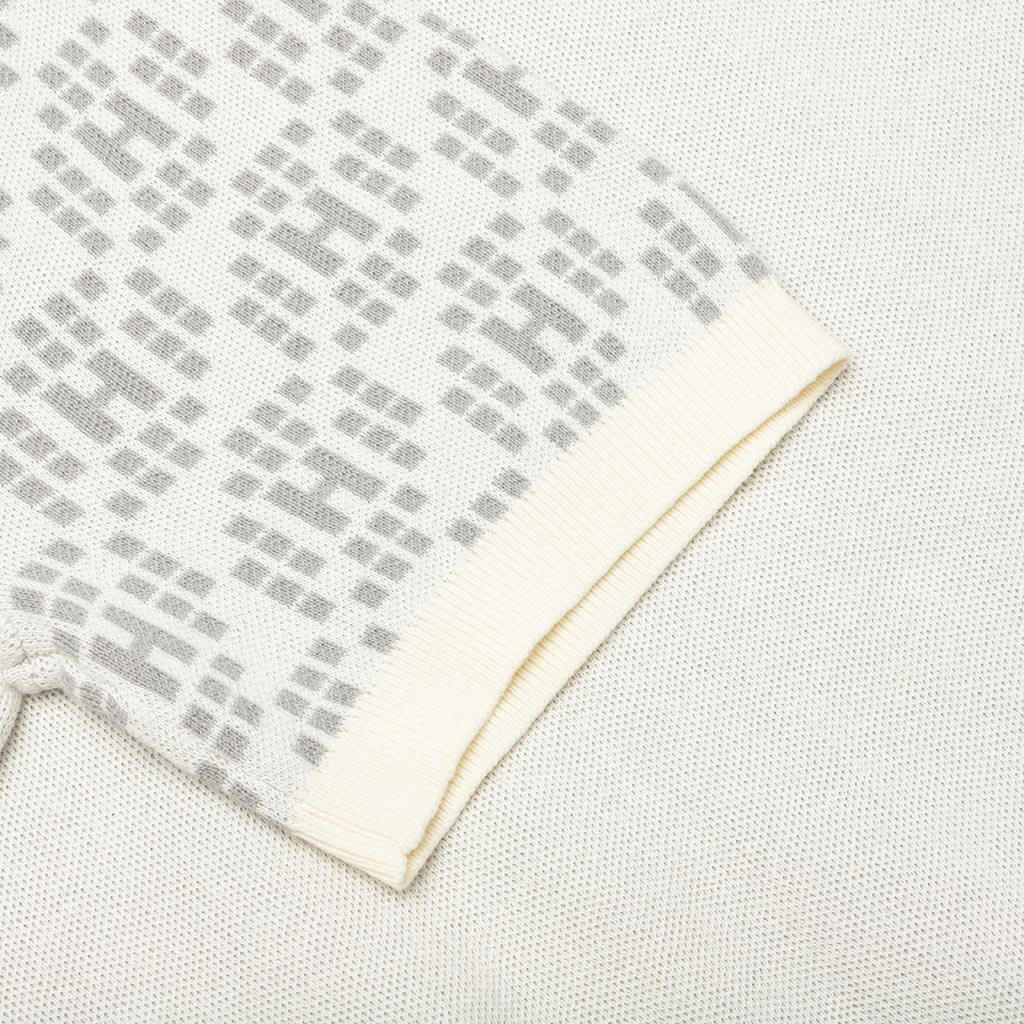 Knit H Pattern Polo - Bone - Image 5