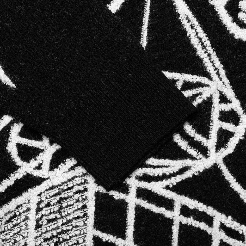 Jacquard Logo Jumper Sweater - Black/Ecru - Image 6