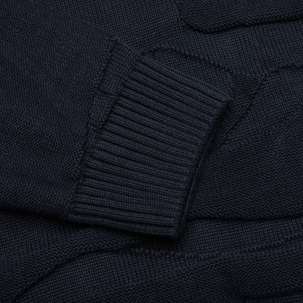 Landscaped Knitted Pullover - Navy Blue - Image 3