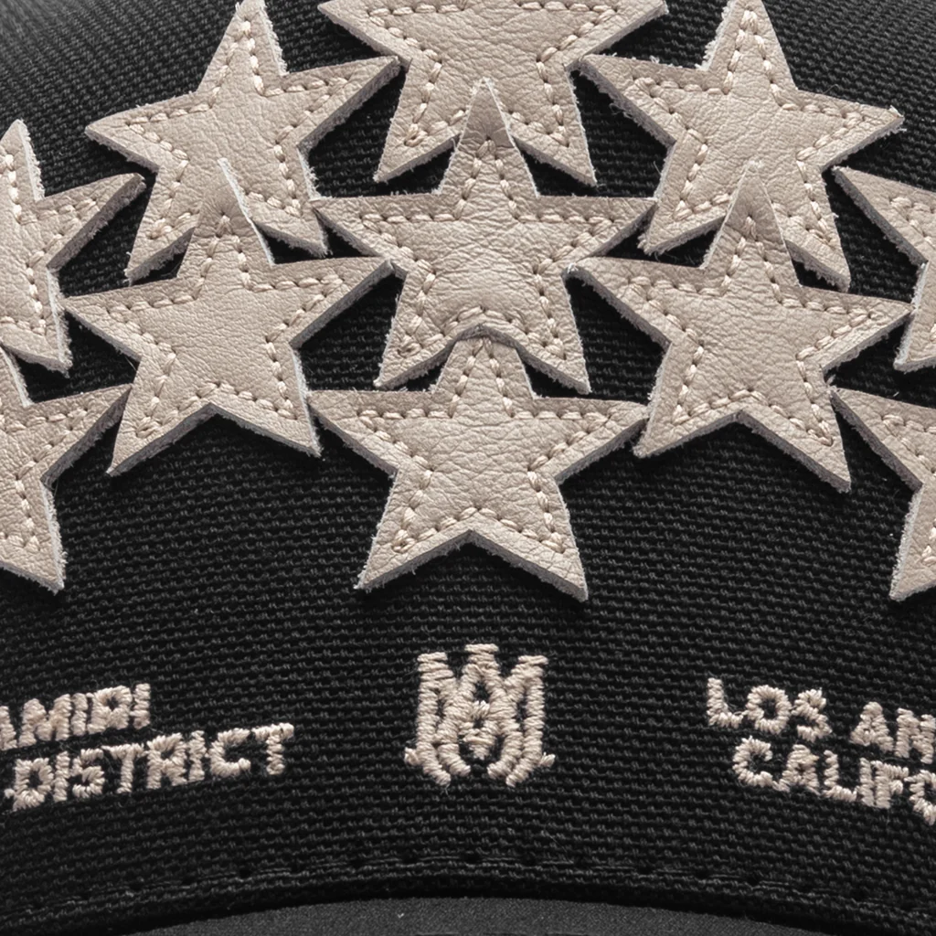 Leather Star Trucker Hat - Black - Image 2
