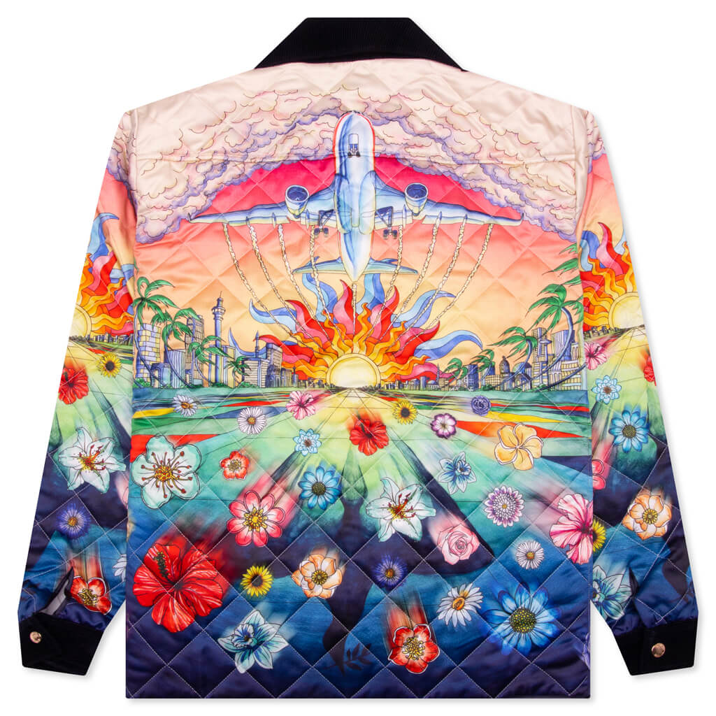 L'Envol Quilted Poly Satin L/S Shirt - Multi - Image 2