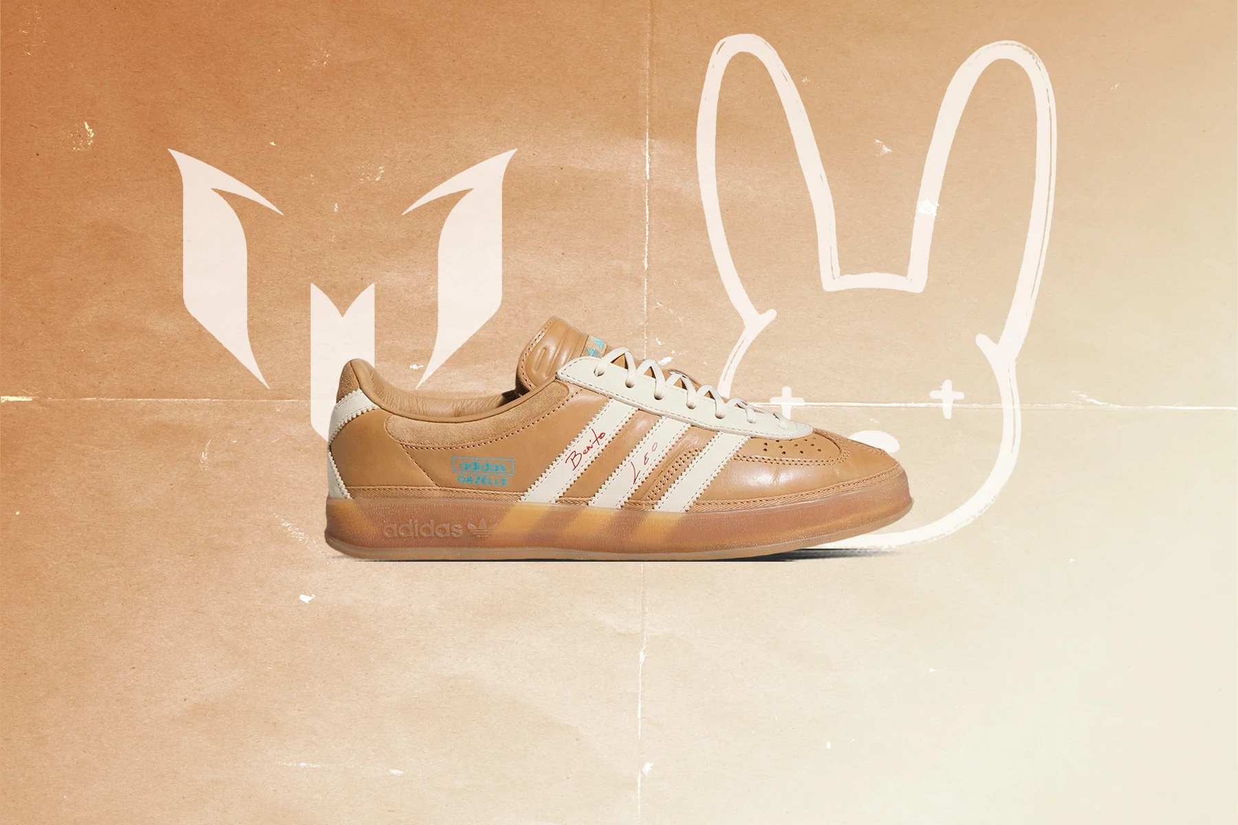 Lionel Messi x Bad Bunny x adidas Originals Gazelle Indoor - Cardboard - Image 2