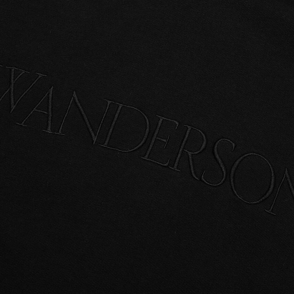 Logo Embroidery Hoodie - Black - Image 4