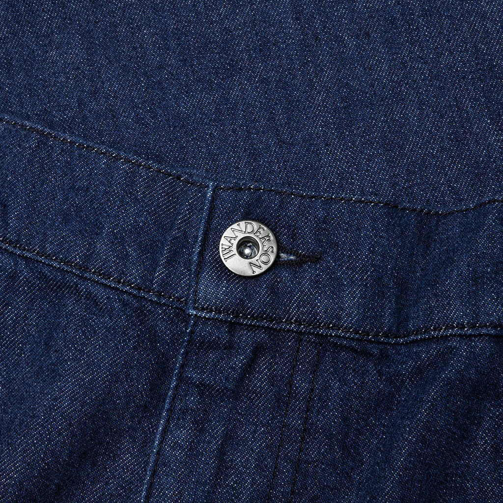 Logo Grid Turn Up Workwear Jeans - Indigo - Image 3