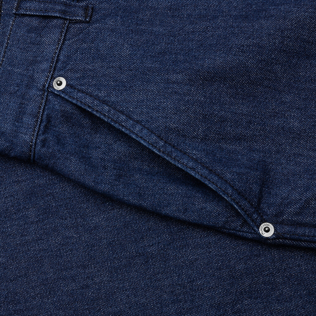 Logo Grid Turn Up Workwear Jeans - Indigo - Image 4
