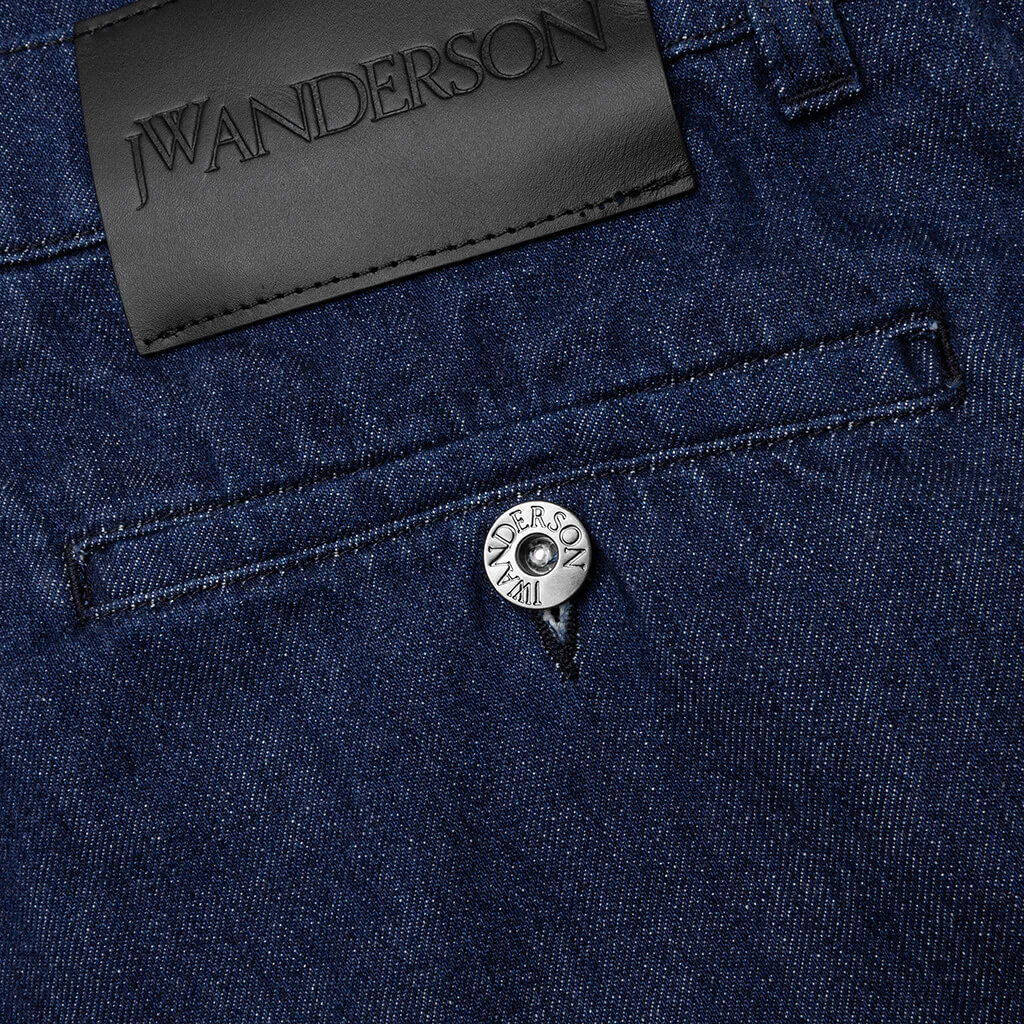 Logo Grid Turn Up Workwear Jeans - Indigo - Image 5