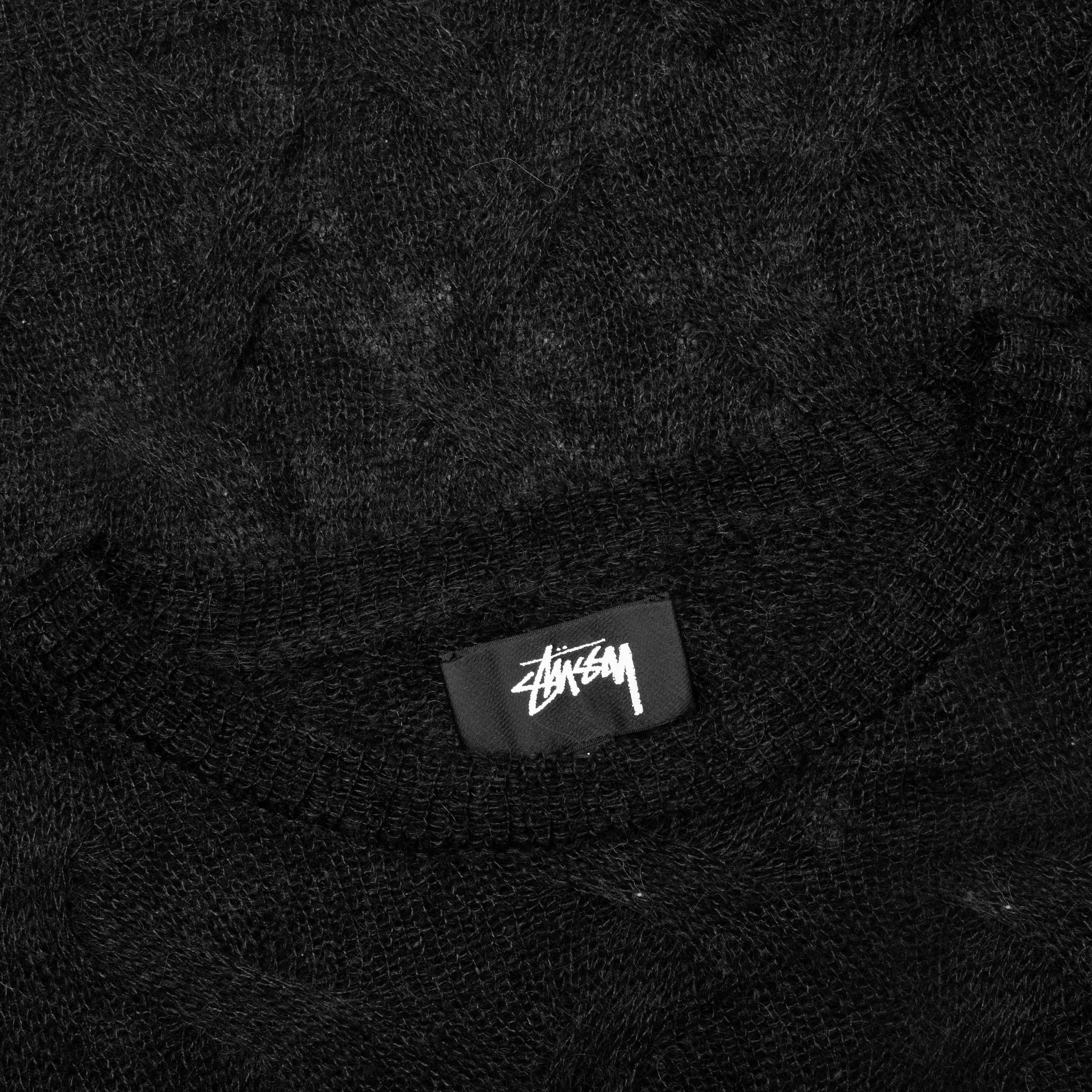 Loose Knit Cross Cable - Black - Image 3