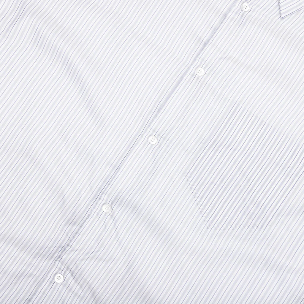 Padded Stripe L/S Shirt - Blue - Image 4