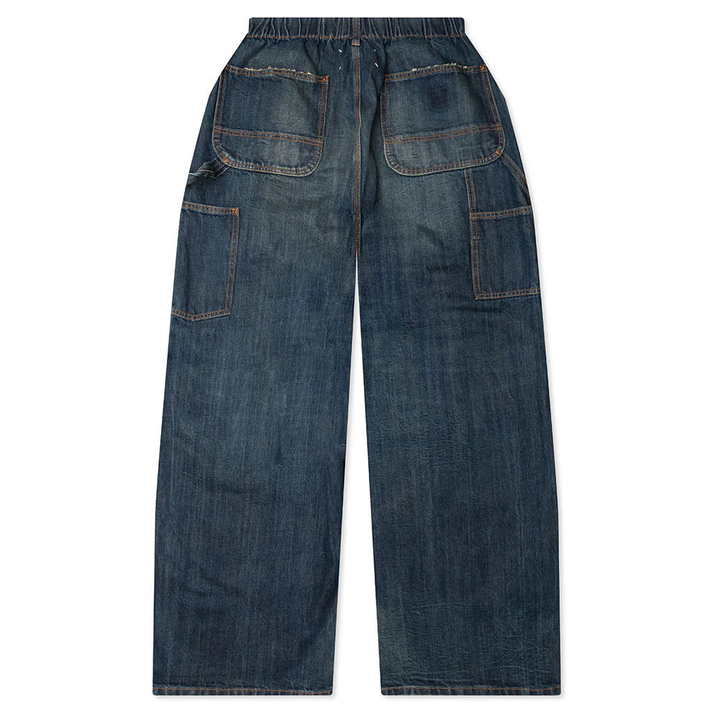 Wide-Leg Denim Pants - Blue Wash - Image 2