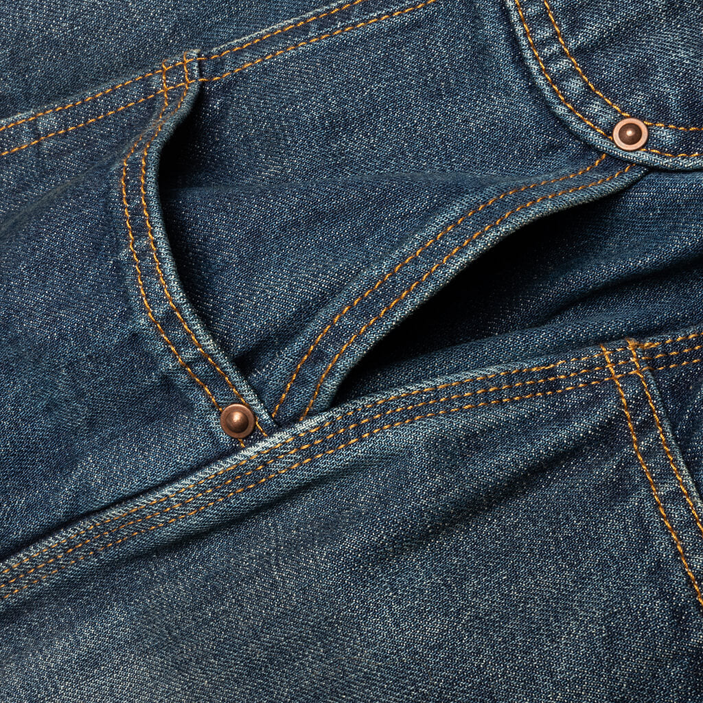 Wide-Leg Denim Pants - Blue Wash - Image 4