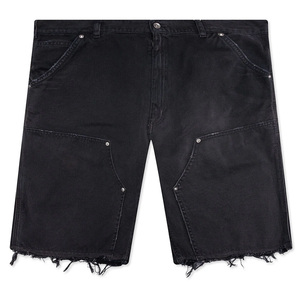 Stud Denim Shorts - Black