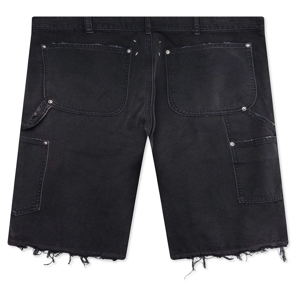 Stud Denim Shorts - Black - Image 2
