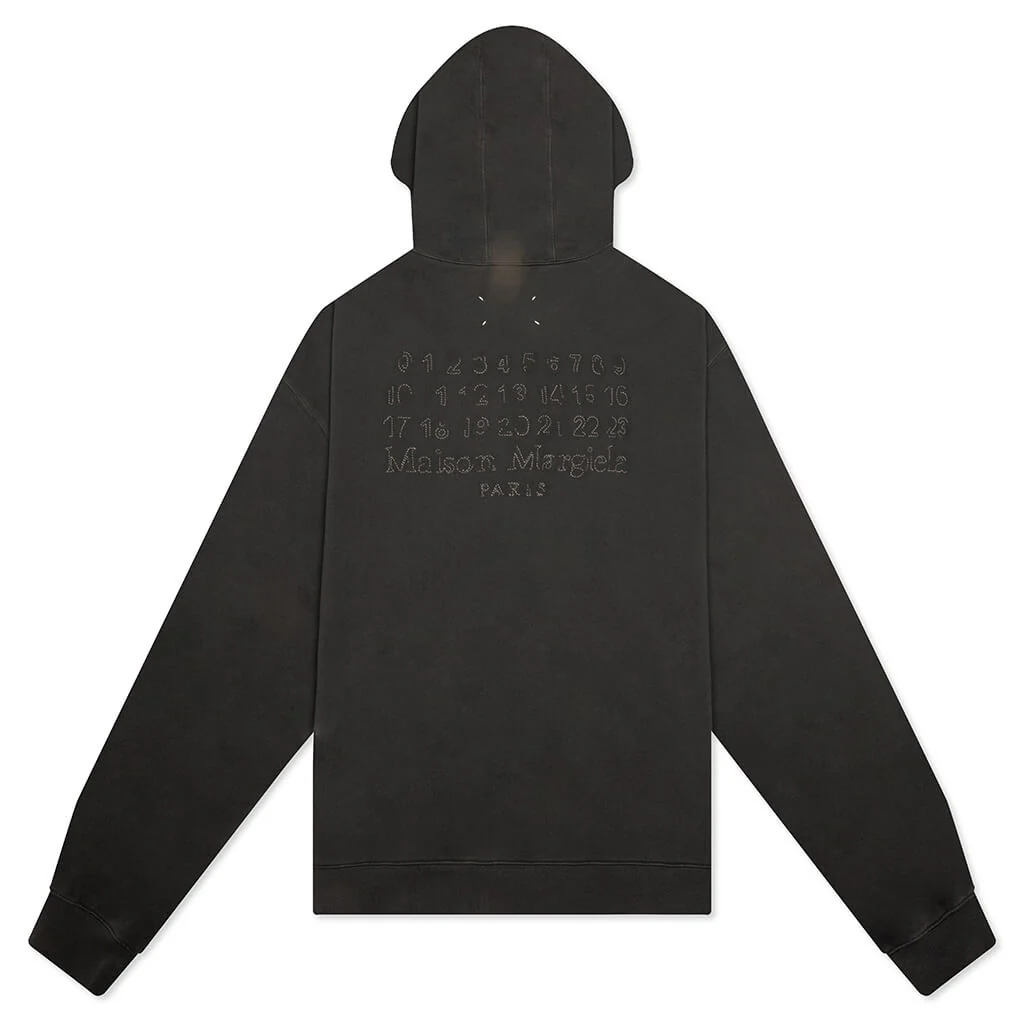 Reverse Applicated Stitch Logo Zipped Hoodie - Charcoal - Image 2