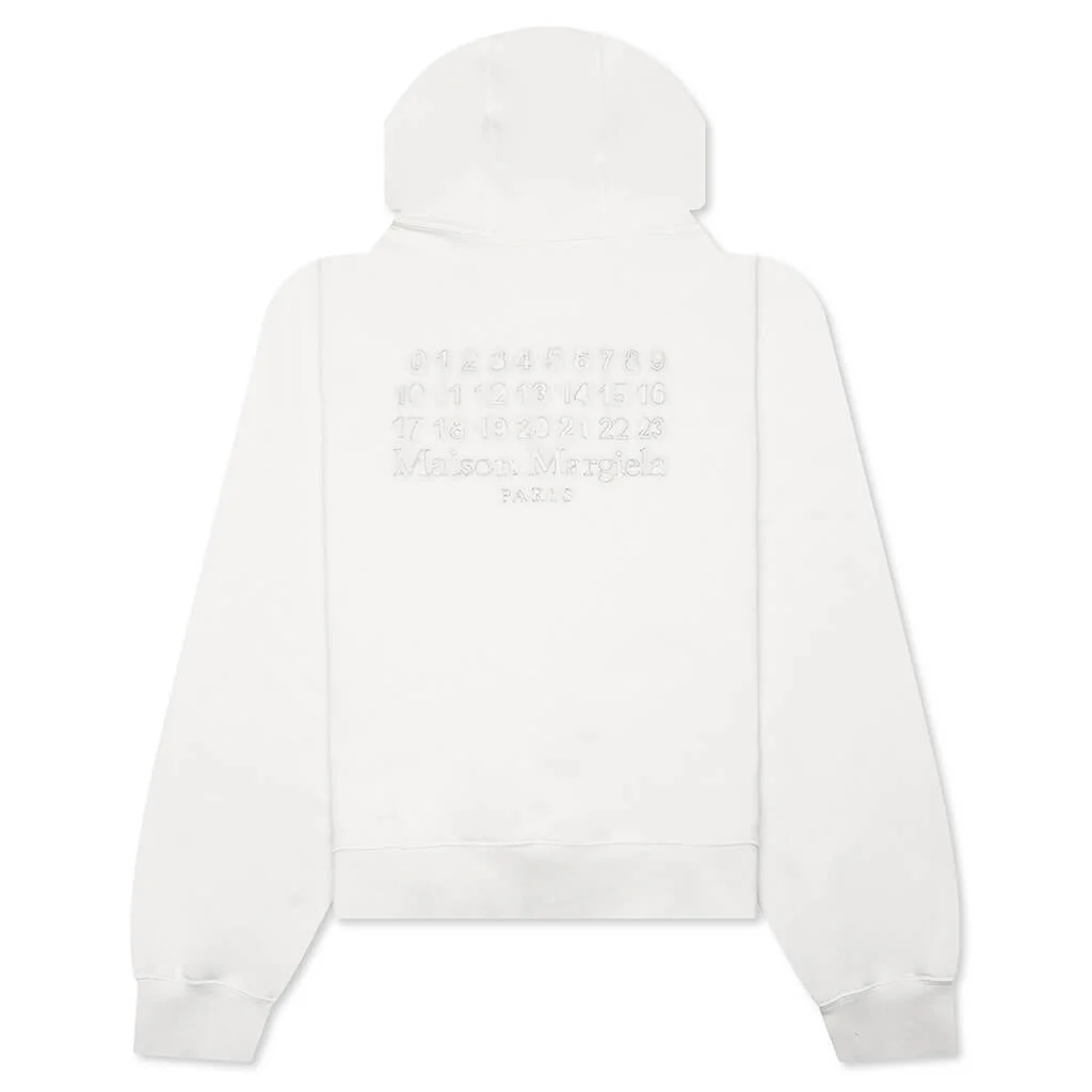 Reverse Applicated Stitch Logo Zipped Hoodie - Ecru - Image 2