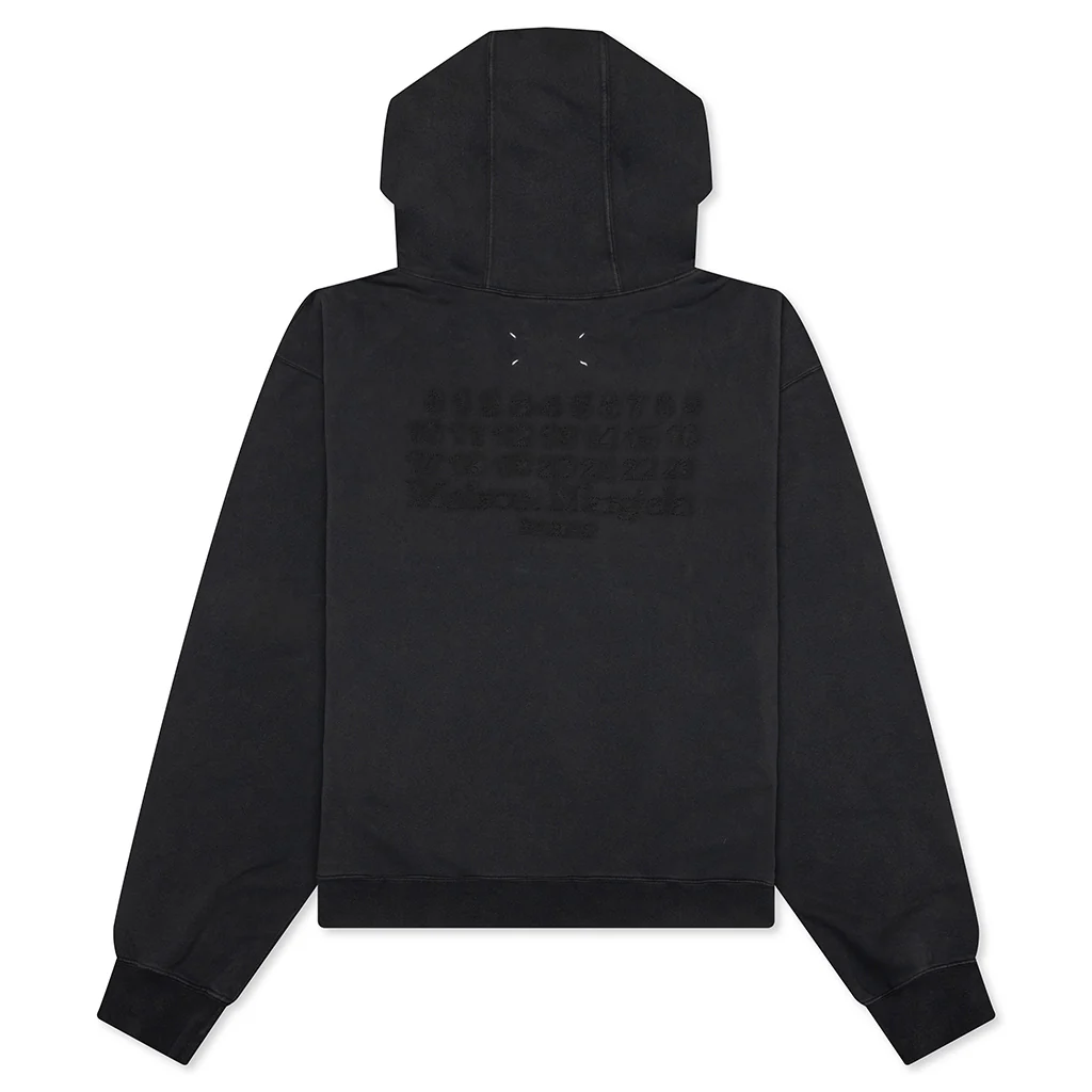 Reverse Applicated Stitch Logo Zipped Hoodie - Washed Black - Image 2