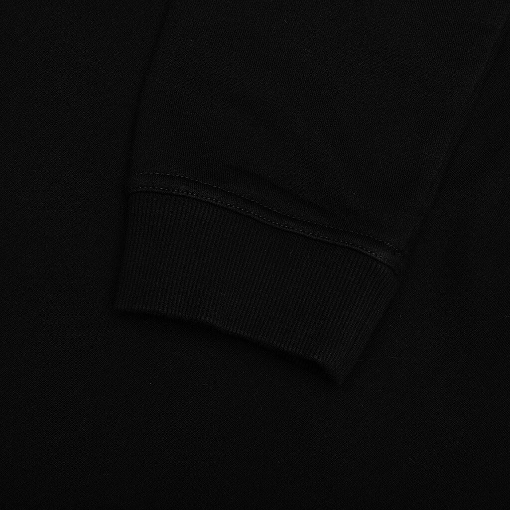 Upside Down Logo Hoodie - Black/White Embroidery - Image 4