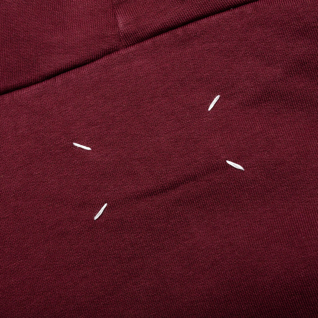 Logo-Embroidered Long-Sleeved Hoodie - Burgundy - Image 5
