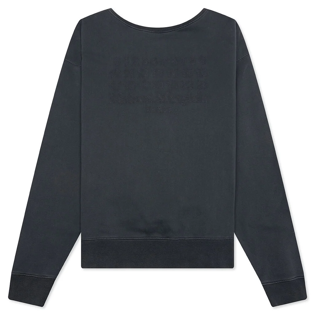 Reverse Applicated Stitch Logo Sweatshirt - Washed Black