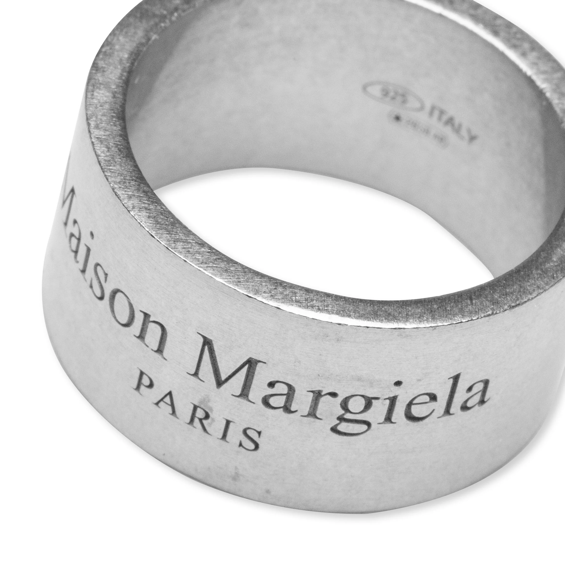 Text Logo Large Band Ring - Palladio Semi Polished - Image 2