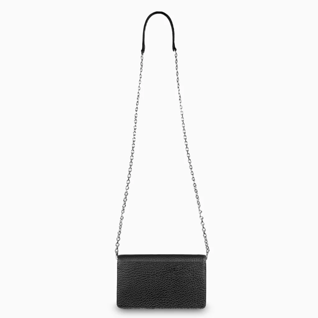 Leather Wallet on Chain Medium - Black - Image 2