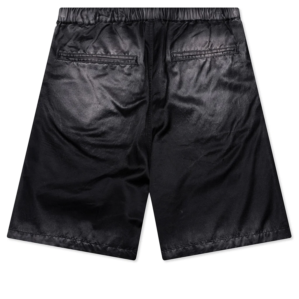 Aged Satin Shorts - Black - Image 2
