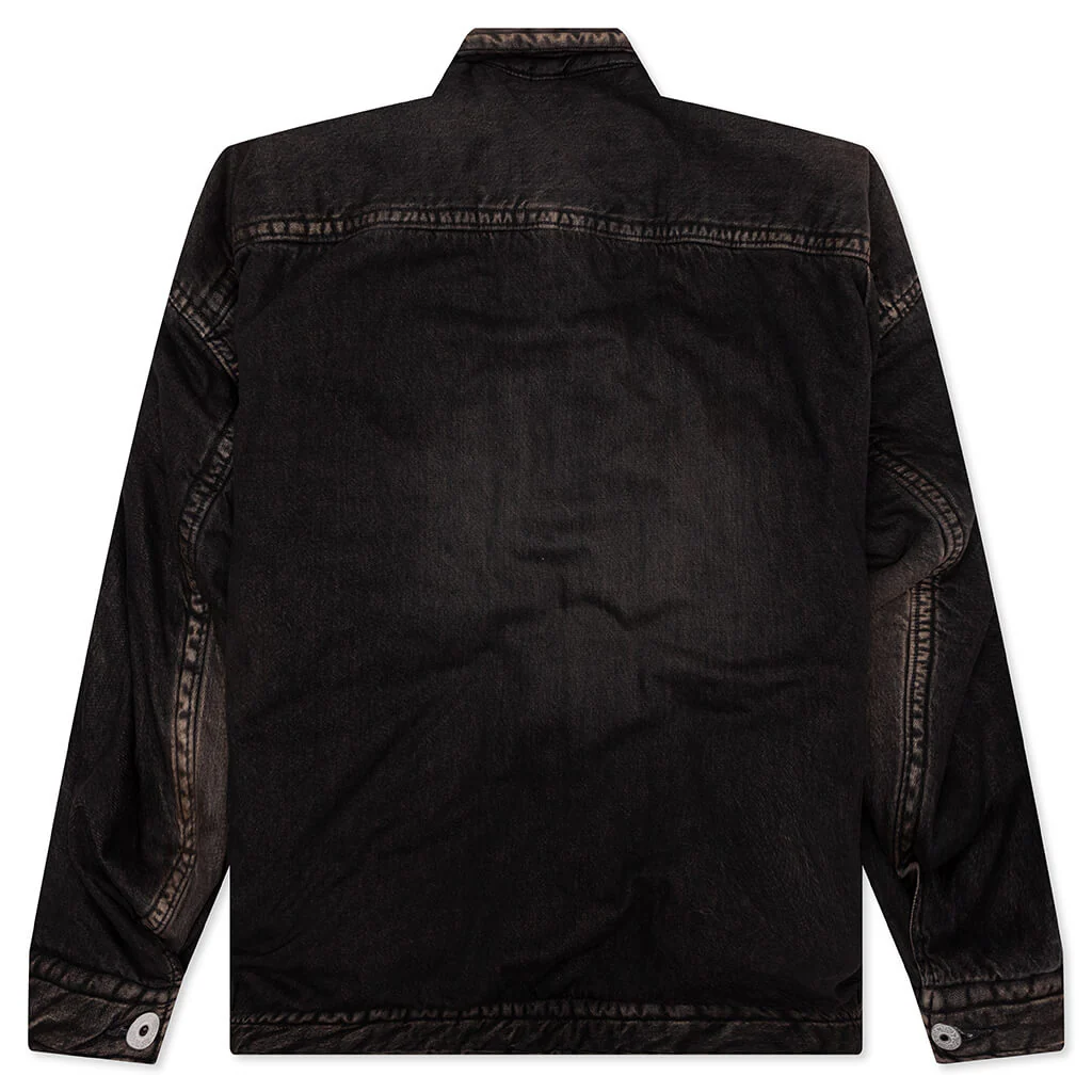Puffer Denim Jacket - Black - Image 2