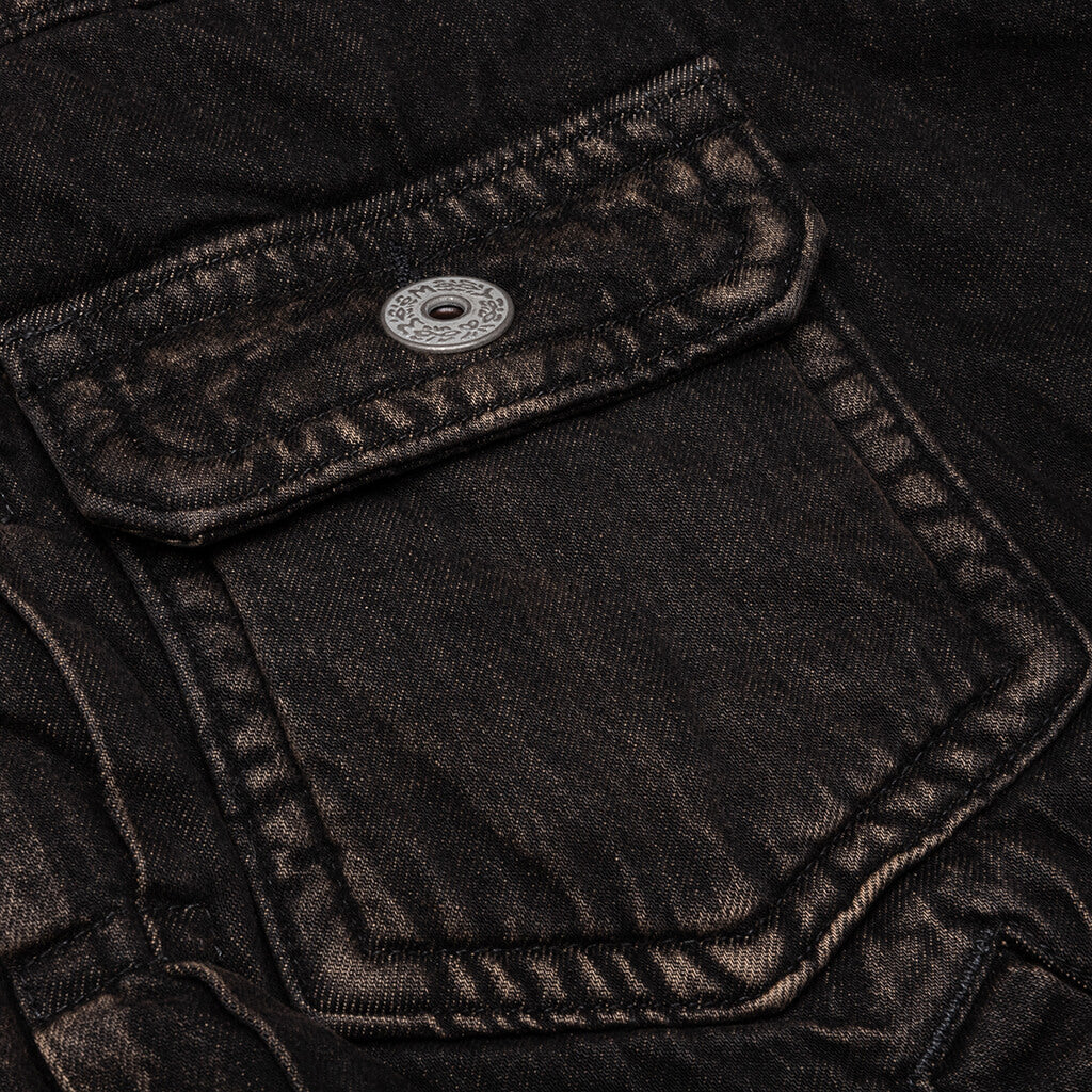 Puffer Denim Jacket - Black - Image 6