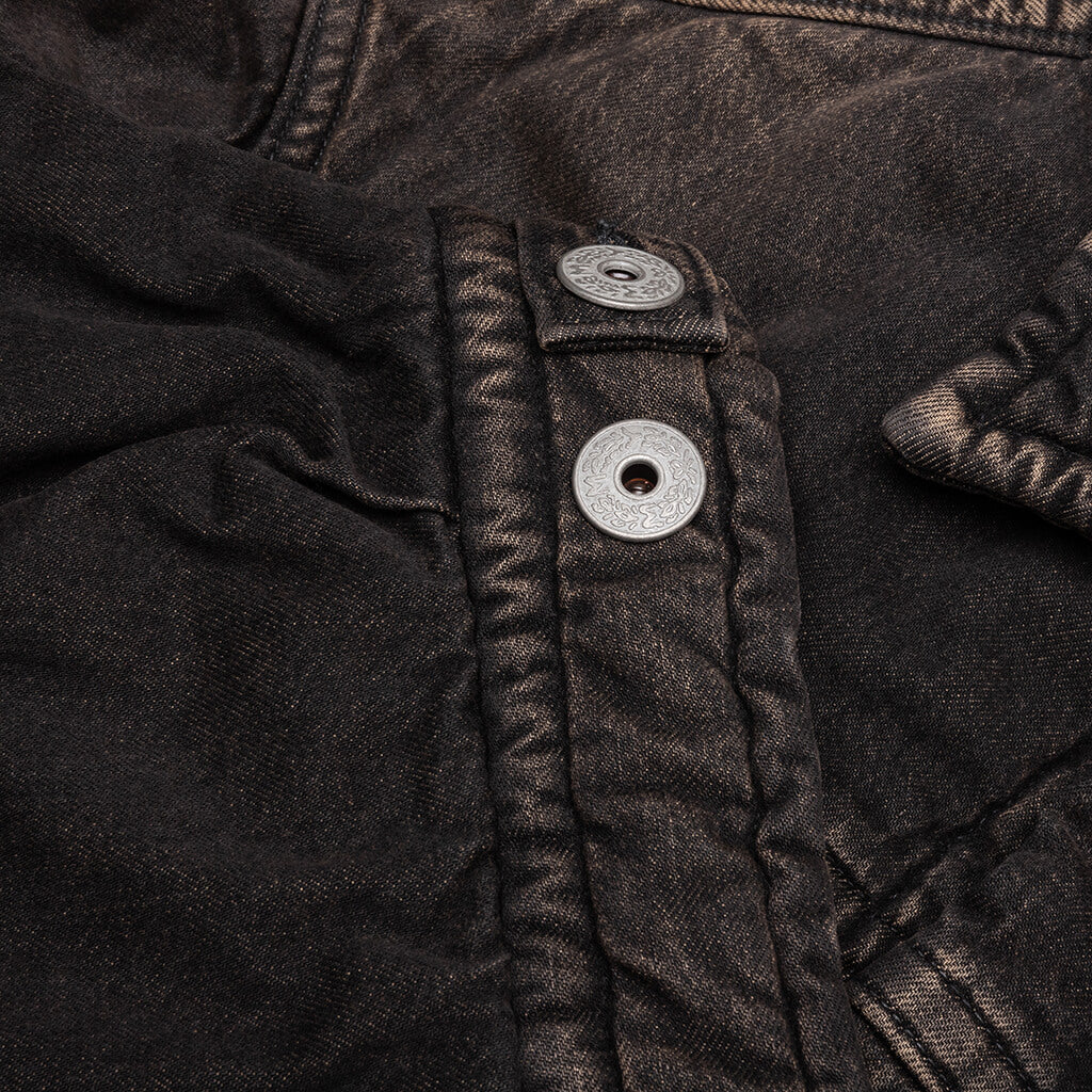 Puffer Denim Jacket - Black - Image 8