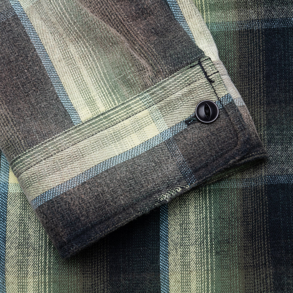 Vintage Like Check L/S Shirt - Green - Image 4