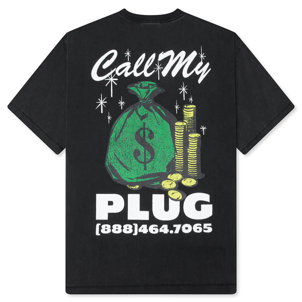 Call My Plug T-Shirt - Washed Black - Image 2