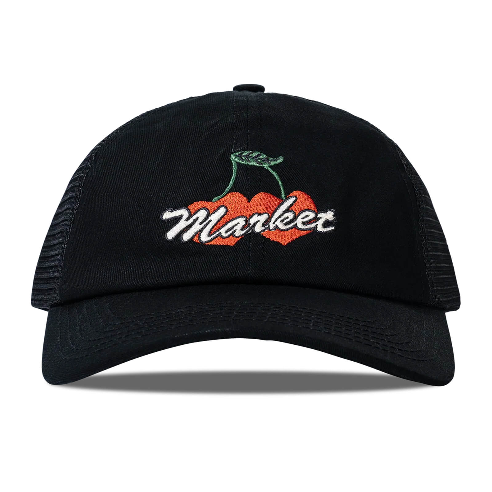 Double Cherries Trucker Hat - Pirate Black