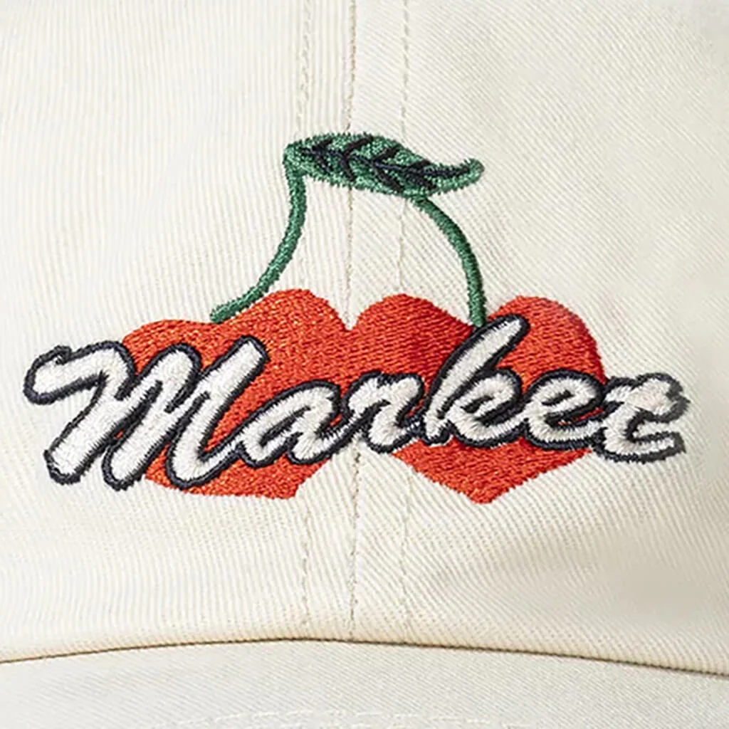 Double Cherries Trucker Hat - Unbleached Cotton - Image 2
